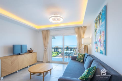 Living room, Seating area, Sea view