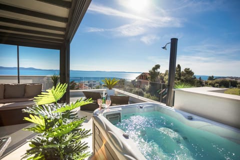 Hot Tub, View (from property/room), Balcony/Terrace, Sea view