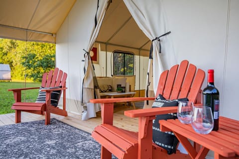 Nature's Haven with a Cozy River Escape Luxury tent in Roaring River Township
