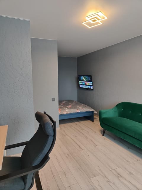 Bed, TV and multimedia, Living room, Photo of the whole room, Seating area, Bedroom