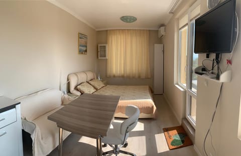 Bed, Living room, Photo of the whole room, Seating area, Bedroom