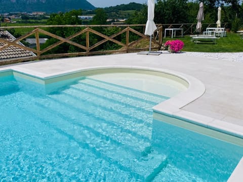 Swimming pool, sunbed