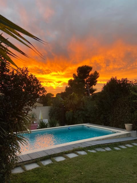 Nearby landmark, Beach, Swimming pool, Sunset