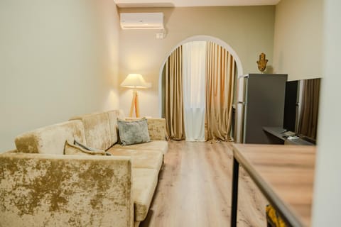 Communal lounge/ TV room, Bed, TV and multimedia, Living room, Photo of the whole room, Seating area, Evening entertainment, Bedroom, air conditioner