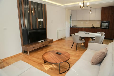 TV and multimedia, Kitchen or kitchenette, Living room, Seating area, Dining area