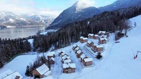 Property building, Natural landscape, Bird's eye view, Winter, Lake view, Landmark view, Mountain view