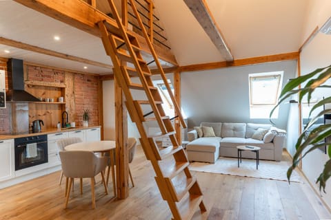 Kitchen or kitchenette, Living room, Dining area