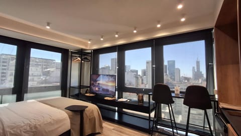 Bed, Photo of the whole room, Bedroom, City view