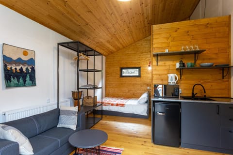 Bedroom, kitchen