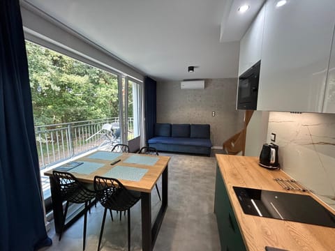 View (from property/room), Balcony/Terrace, Kitchen or kitchenette, Living room, Seating area, Dining area, stove