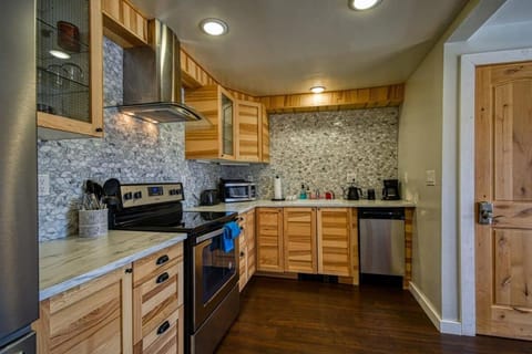 Kitchen or kitchenette, dishwasher, oven, stove, toaster