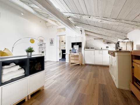 Kitchen or kitchenette, minibar, stove