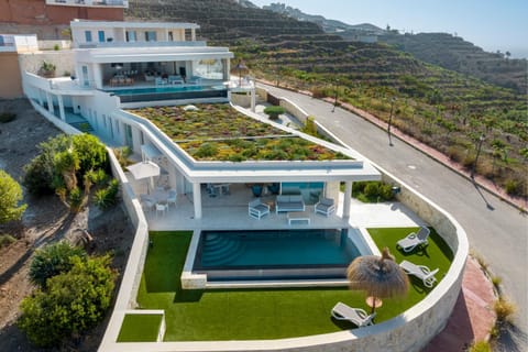 Property building, Living room, Swimming pool
