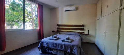 Bed, TV and multimedia, towels, towels, wardrobe, air conditioner