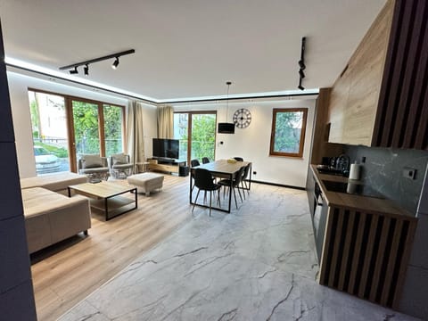 TV and multimedia, Kitchen or kitchenette, Living room, Seating area, Dining area