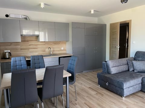 Kitchen or kitchenette, Seating area, Dining area, stove