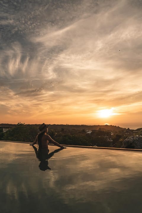 Natural landscape, Swimming pool, Sunset