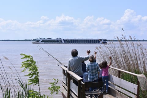 Natural landscape, River view, children