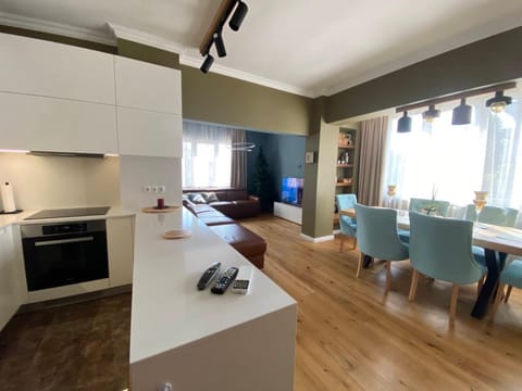 Kitchen or kitchenette, Living room, Dining area
