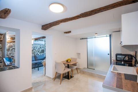 Kitchen or kitchenette, Seating area, Dining area, On site, minibar, oven, pet friendly, stove, kitchen