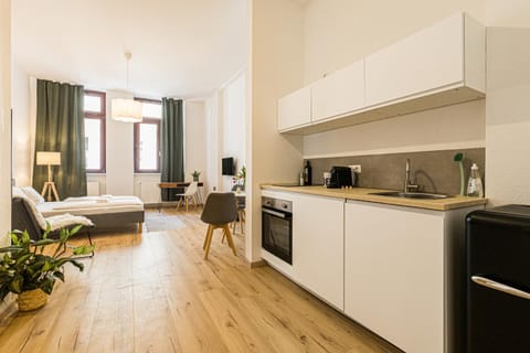 Bed, Coffee/tea facilities, Kitchen or kitchenette, Photo of the whole room, dishwasher