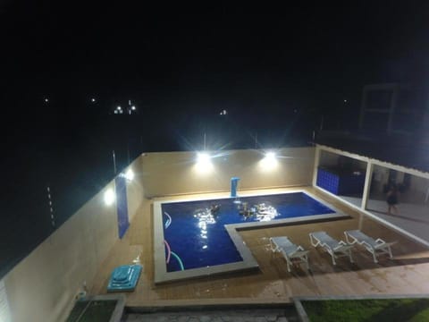 Night, Pool view, Swimming pool