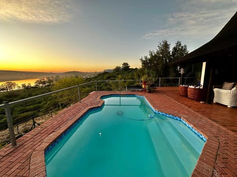 Natural landscape, Pool view, Swimming pool, Sunset