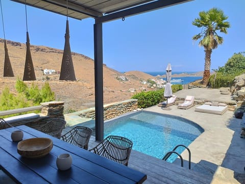 Patio, Natural landscape, View (from property/room), Seating area, Dining area, Mountain view, Pool view, Sea view, Swimming pool, sunbed