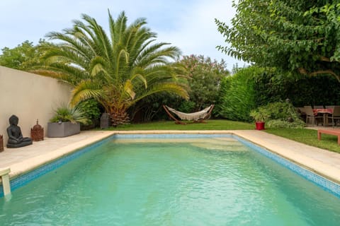 Property building, Living room, Swimming pool
