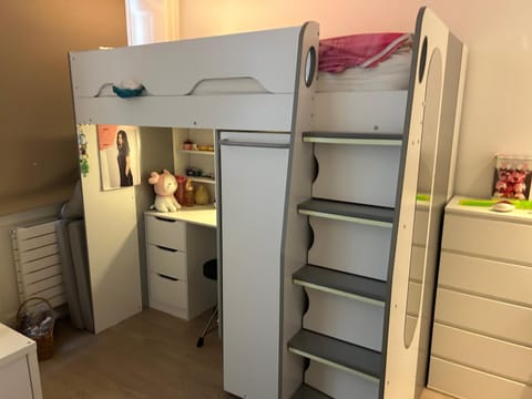 bunk bed, wardrobe