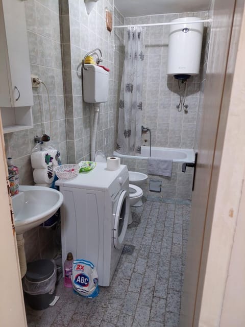 Bathroom, bidet, washing machine