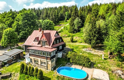 Property building, Day, Natural landscape, Bird's eye view, Garden view, Swimming pool