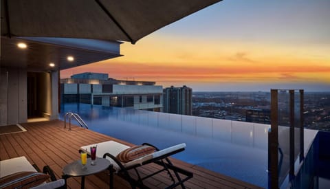 Swimming pool, Swimming pool, Sunset