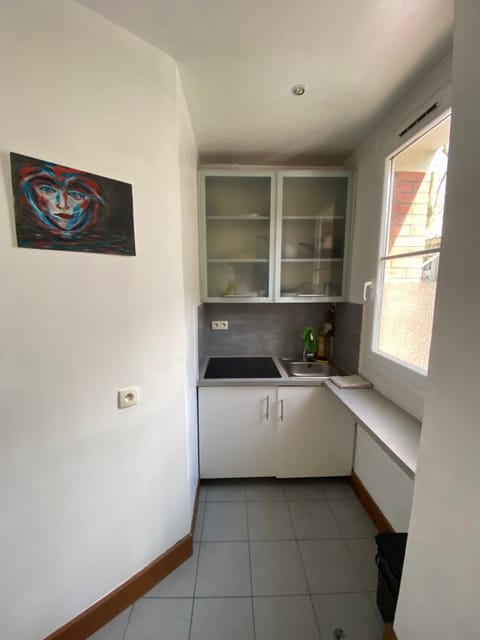 Kitchen or kitchenette, minibar, stove