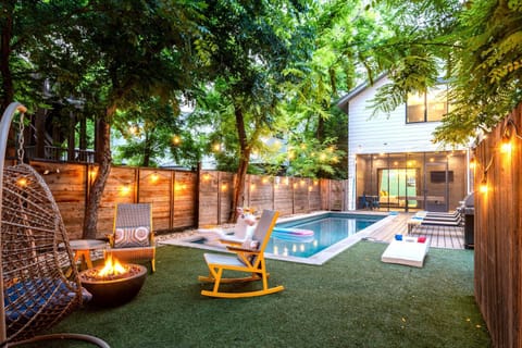 Patio, Garden, Pool view, Swimming pool, sunbed