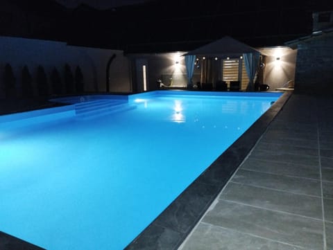 Night, Pool view, Swimming pool