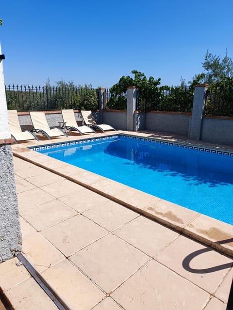 Swimming pool, sunbed