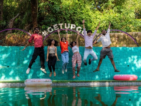 People, Swimming pool, group of guests