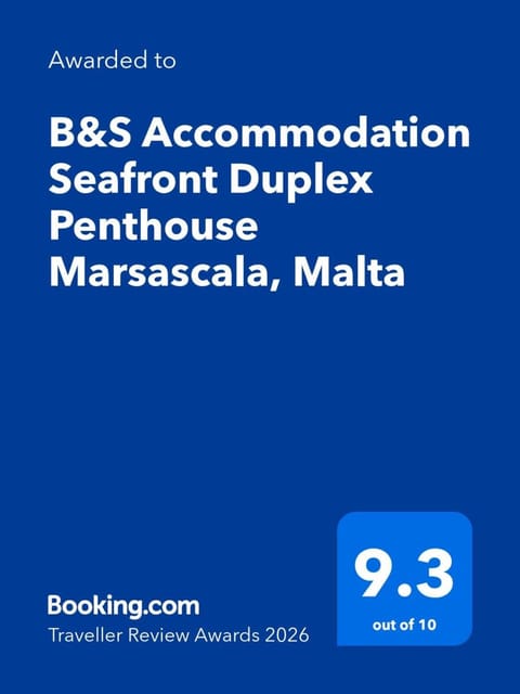 B&S Accommodation Seafront Duplex Penthouse Marsascala, Malta Apartment in Marsaskala