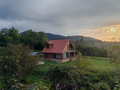Property building, Natural landscape, Mountain view, Sunset