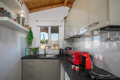 Coffee/tea facilities, Kitchen or kitchenette, microwave, stove, wardrobe, washing machine