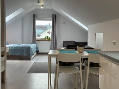 Bed, TV and multimedia, Kitchen or kitchenette, Living room, Photo of the whole room, Seating area, Dining area, Bedroom