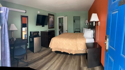 Bed, TV and multimedia, Photo of the whole room, Seating area, Bedroom, microwave