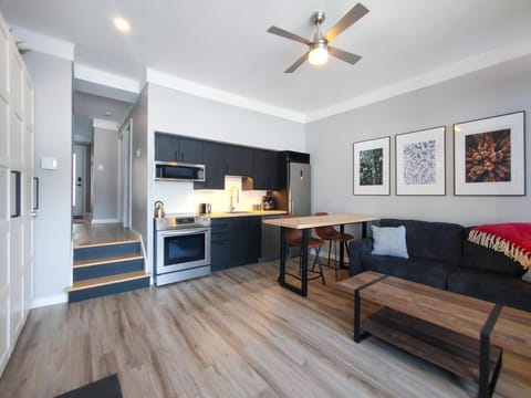 Kitchen or kitchenette, Living room, Dining area, fireplace, minibar, pet friendly, stove