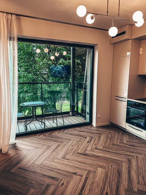View (from property/room), Living room, Garden view, kitchen