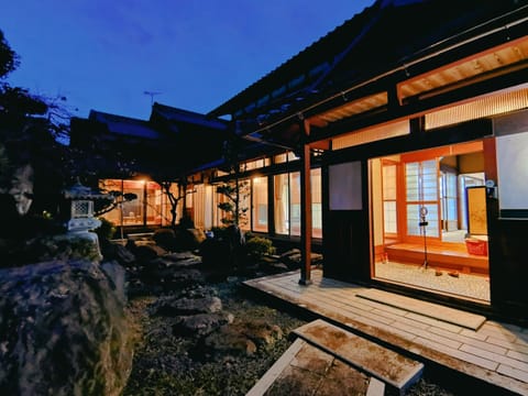 Property building, Night, Garden, Garden view