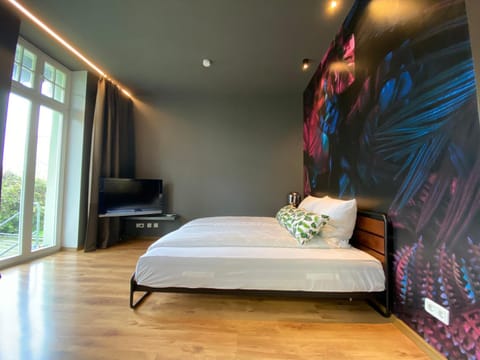 Bed, TV and multimedia, Living room, Bedroom