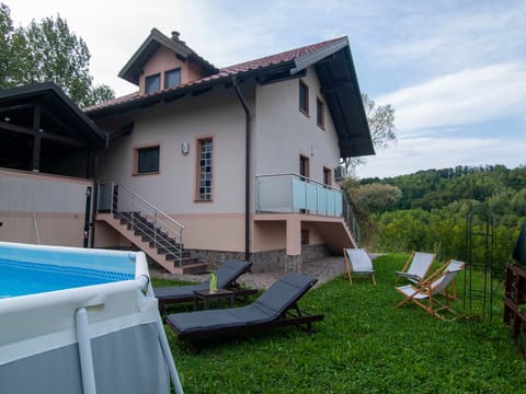 Natural landscape, Garden, Garden view, Pool view, Swimming pool, sunbed