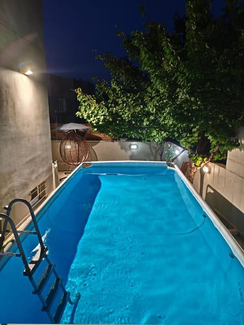 Night, Pool view, Swimming pool