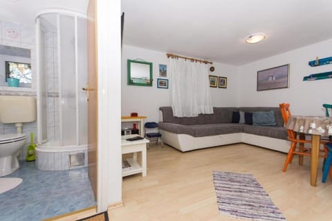 Bathroom, Living room, Dining area